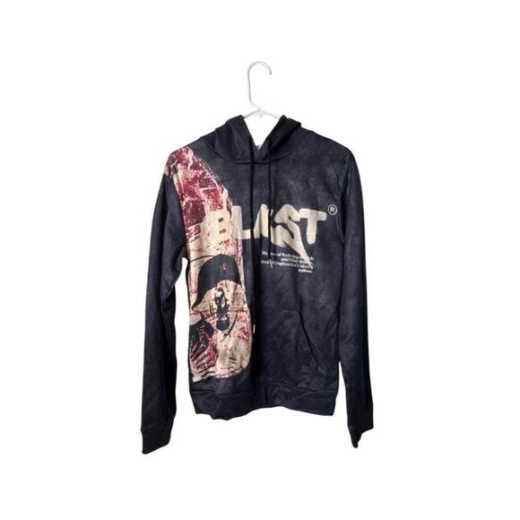 Blast Graphic Print Hoodie Sweatshirt S Black & White Unisex - Picture 1 of 3